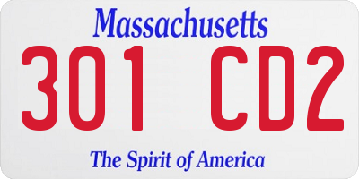 MA license plate 301CD2