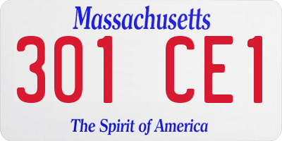 MA license plate 301CE1
