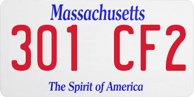 MA license plate 301CF2