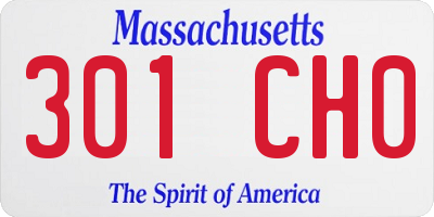 MA license plate 301CH0