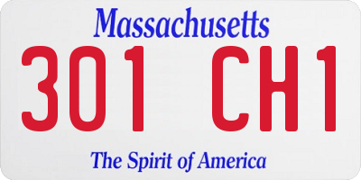 MA license plate 301CH1