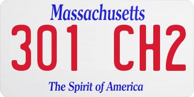 MA license plate 301CH2