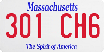 MA license plate 301CH6