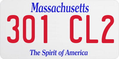MA license plate 301CL2