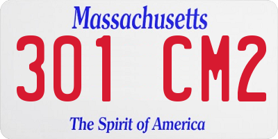 MA license plate 301CM2