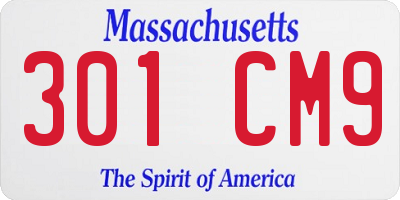 MA license plate 301CM9