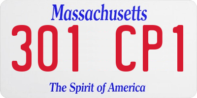 MA license plate 301CP1