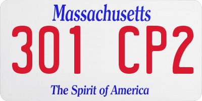 MA license plate 301CP2
