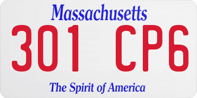 MA license plate 301CP6