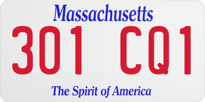 MA license plate 301CQ1