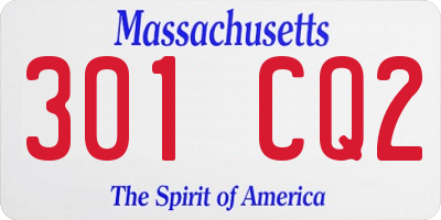 MA license plate 301CQ2