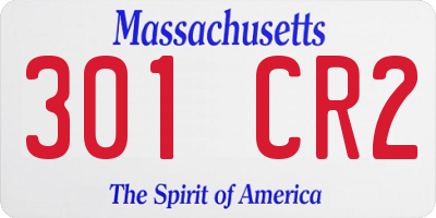 MA license plate 301CR2