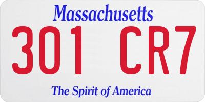 MA license plate 301CR7