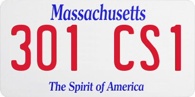 MA license plate 301CS1
