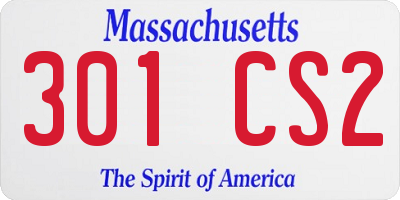 MA license plate 301CS2