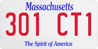MA license plate 301CT1