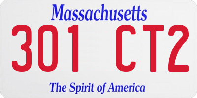 MA license plate 301CT2
