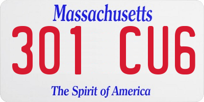 MA license plate 301CU6