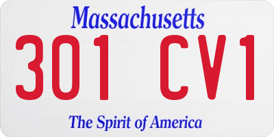 MA license plate 301CV1