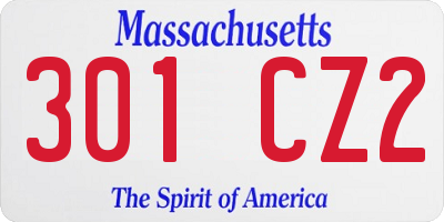 MA license plate 301CZ2