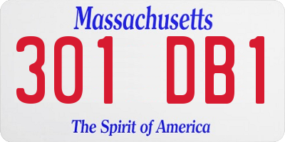 MA license plate 301DB1