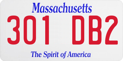 MA license plate 301DB2
