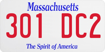 MA license plate 301DC2