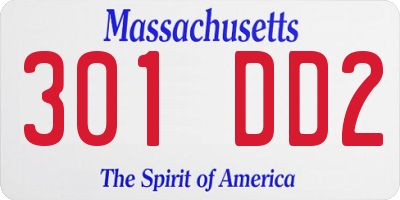 MA license plate 301DD2