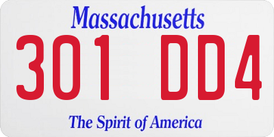 MA license plate 301DD4