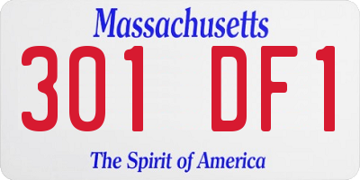 MA license plate 301DF1