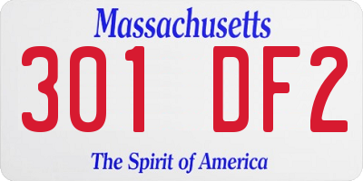 MA license plate 301DF2