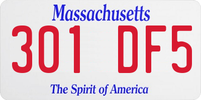 MA license plate 301DF5