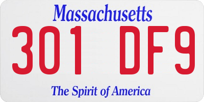 MA license plate 301DF9