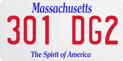 MA license plate 301DG2