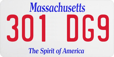 MA license plate 301DG9