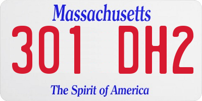 MA license plate 301DH2