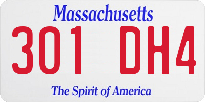 MA license plate 301DH4
