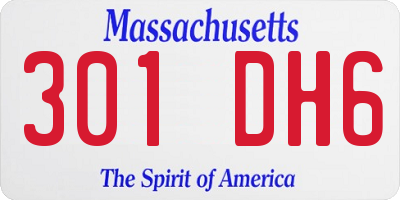MA license plate 301DH6