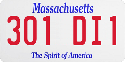 MA license plate 301DI1