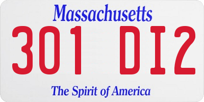 MA license plate 301DI2