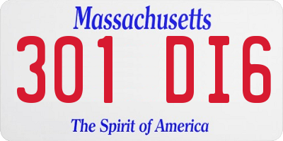 MA license plate 301DI6