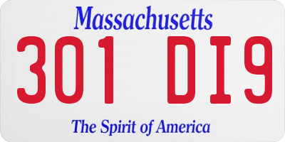 MA license plate 301DI9