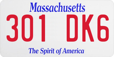 MA license plate 301DK6