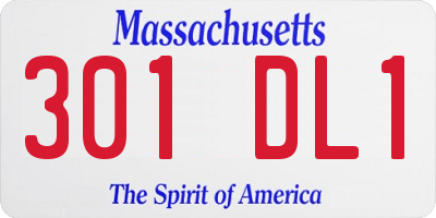 MA license plate 301DL1