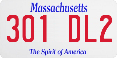 MA license plate 301DL2