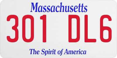MA license plate 301DL6