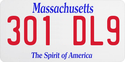 MA license plate 301DL9