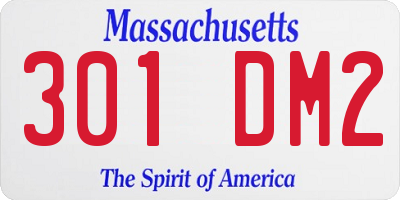 MA license plate 301DM2