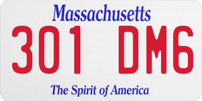 MA license plate 301DM6