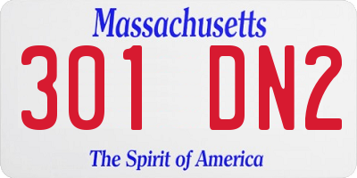 MA license plate 301DN2